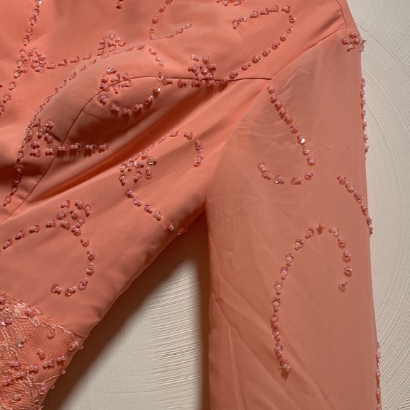 TS Couture LanTing Bridal Coral Sequin Bodice Mother of the Bride Dress - Picture 10 of 17